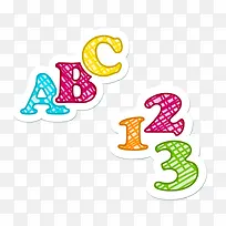学习生活卡通培训教学字母数字素