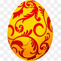 复活节黄色花纹彩蛋