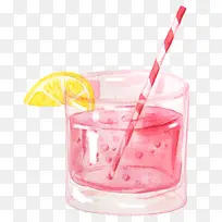 粉红色清凉夏日柠檬汁