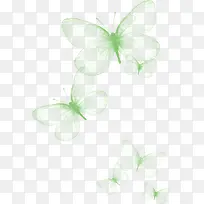 绿色清新蝴蝶漂浮素材