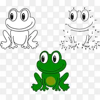 卡通青蛙涂色画图片