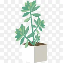 矢量手绘盆栽植物素材