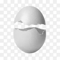 白色鸡蛋爆开带斑点的初生蛋实物