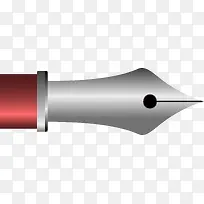 红色扁形矢量钢笔笔尖