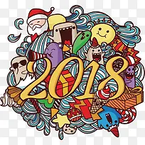 创意2018艺术字免抠图
