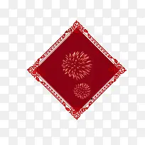 红色中国风新春菱形装饰PNG