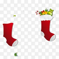 圣诞装饰袜子矢量图