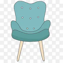 手绘卡通蓝色懒人沙发椅子