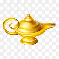 卡通金色茶壶