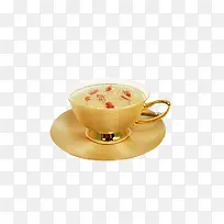 金色杯子里的葛根粉