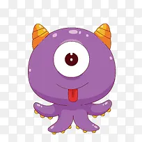紫色独眼设计怪物
