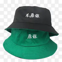 刺绣黑色绿色原谅帽