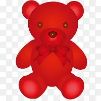 手绘红色熊玩具矢量图