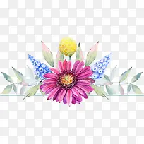 手绘紫色花朵花束
