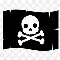 黑色矢量海盗卡通旗帜