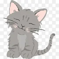 可爱的微笑灰色小猫咪