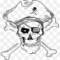 线稿海盗标志插画素材矢量