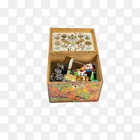棕色儿童收纳箱古代器物实物