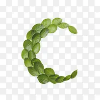 绿叶字母免抠素材