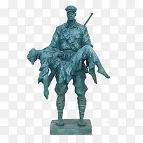 青色红军雕像
