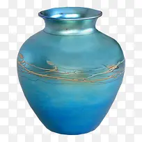 蓝色陶瓷罐子PNG