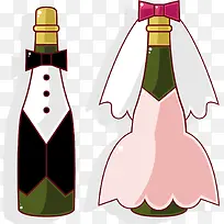 婚礼装饰香槟酒瓶