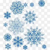 蓝色雪花冬季素材