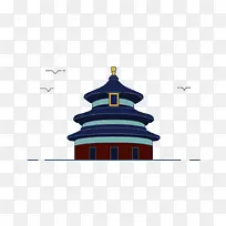 卡通手绘建筑宝塔装饰高楼
