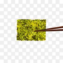 筷子夹起来的海苔