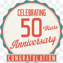 50周年纪念标签矢量图