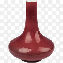 红色陶瓷花瓶实物图