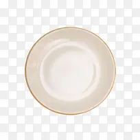 棕色镶边的圆形碟子陶瓷制品实物
