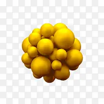 黄色三维分子球背景矢量素材