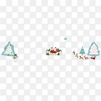 圣诞节雪橇车和雪人
