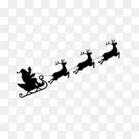 黑色圣诞老人雪橇麋鹿