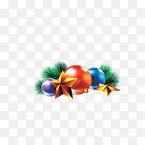 彩球五角星圣诞装饰图片素材