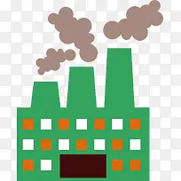 绿色工厂废气排放矢量图