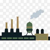 工厂废气排放矢量图