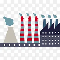 工厂废气排放矢量素材图