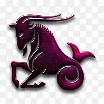 紫色卡通藏羚羊png
