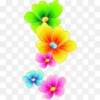 春天卡通黄绿色手绘花朵装饰