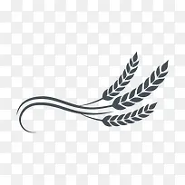 灰色弯曲麦穗麦秆标志