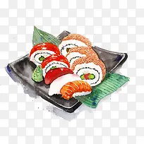 海鲜寿司手绘画素材图片