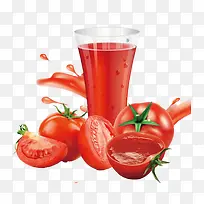 夏日冷饮番茄汁宣传促销海报