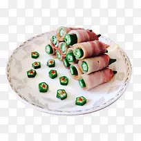 培根白灼秋葵卷