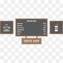 卡通商务 咖啡店信息图元素素材