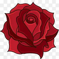 大红色玫瑰矢量纹身