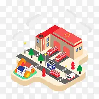 3D消防局俯视图