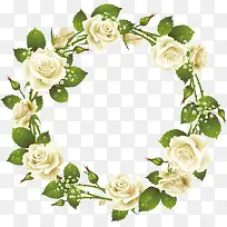 白玫瑰花环装饰元素