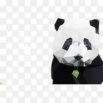 矢量几何黑白熊猫